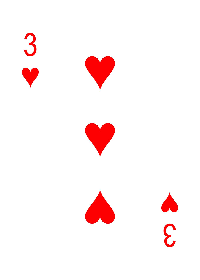 3 of Hearts Playing Card
