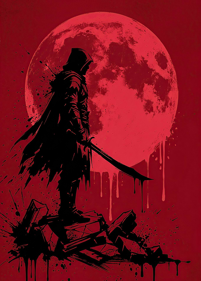 Warrior Under a Blood Moon