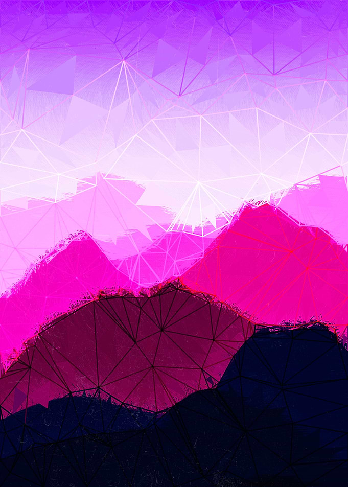 Geometric Mountain Landscape