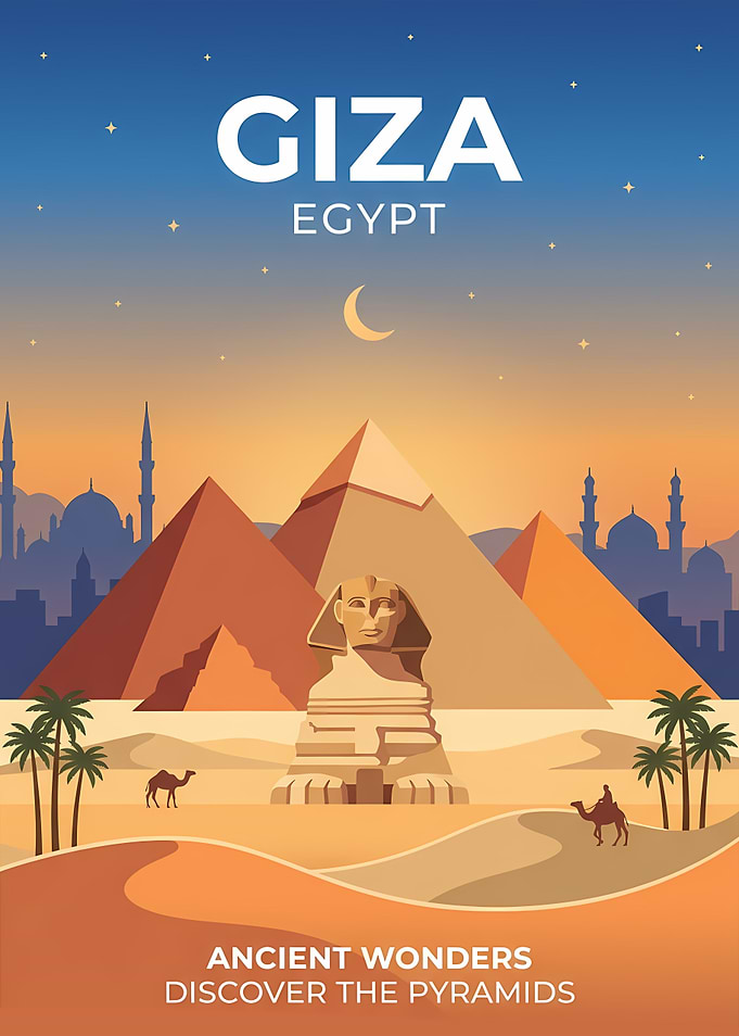 Giza Egypt Pyramids and Sphinx