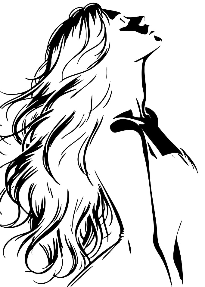 Woman with Flowing Hair