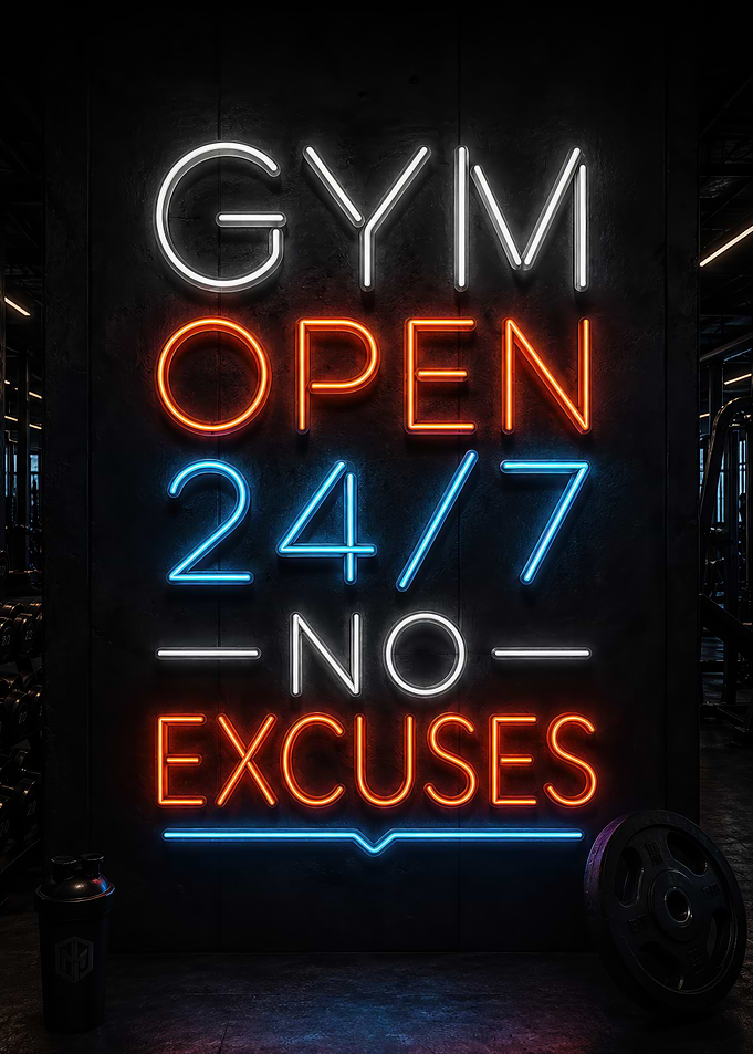Gym Open 24/7 No Excuses