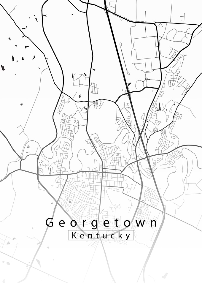 Georgetown Kentucky City Map white