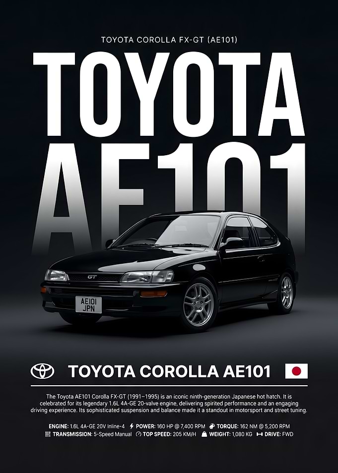 Toyota Corolla AE101 FX-GT Poster