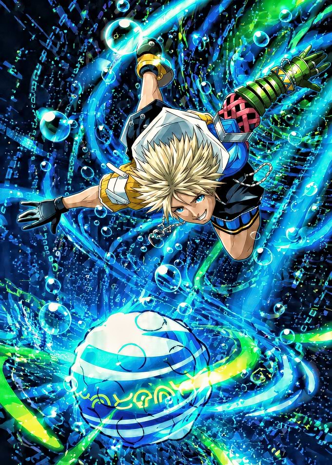 Anime character in digital world