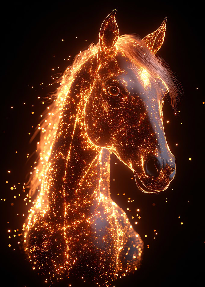 Fiery Horse Made of Sparks