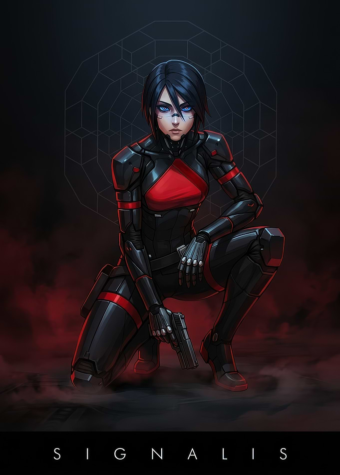 Signalis Elster in Sci-Fi Armor