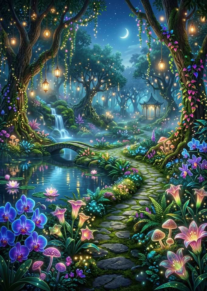 Enchanted Forest at Night