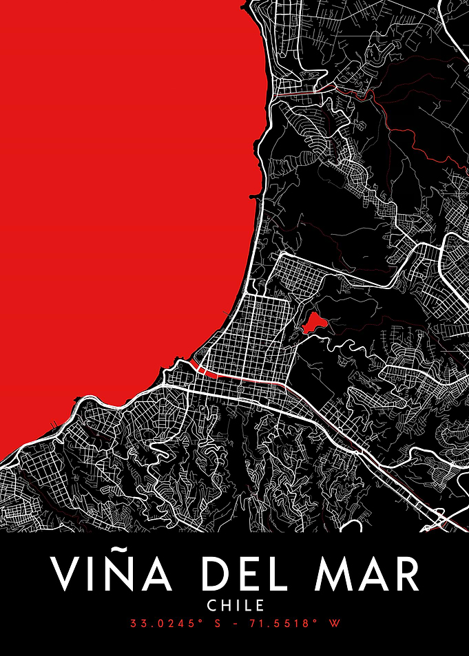 Viña del Mar Dark Map