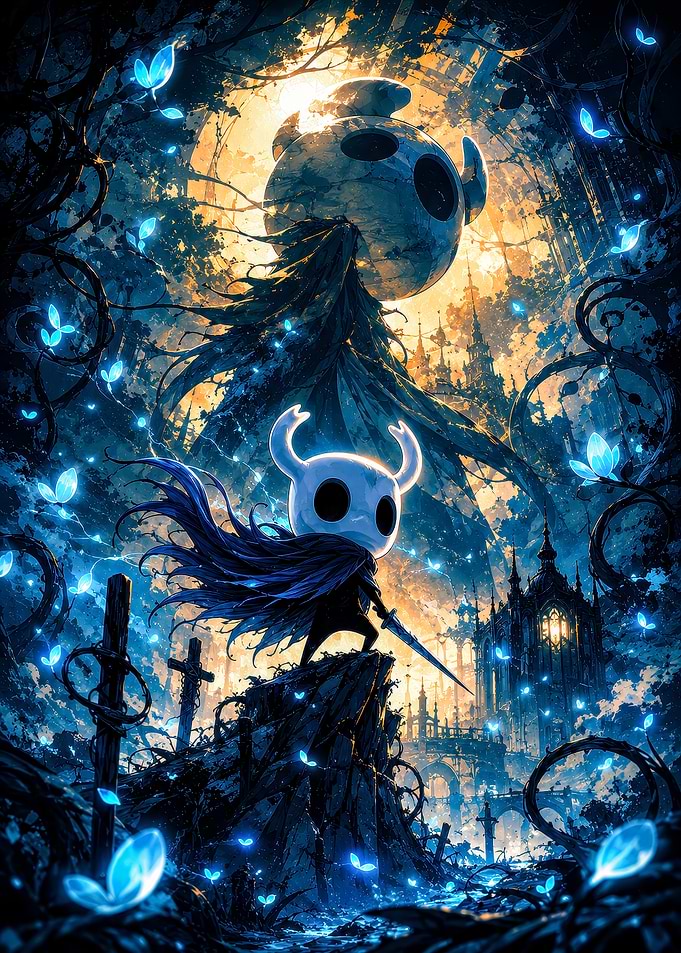 Hollow Knight Character in Dark Fantasy World