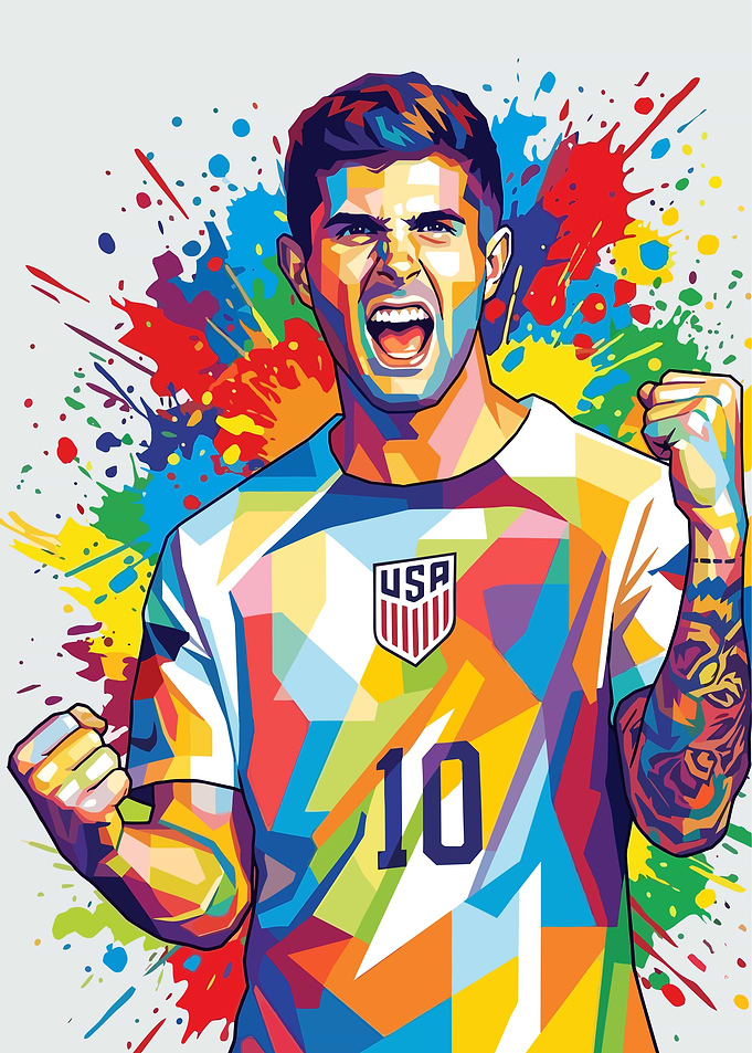 Christian Pulisic Pop Art Portrait
