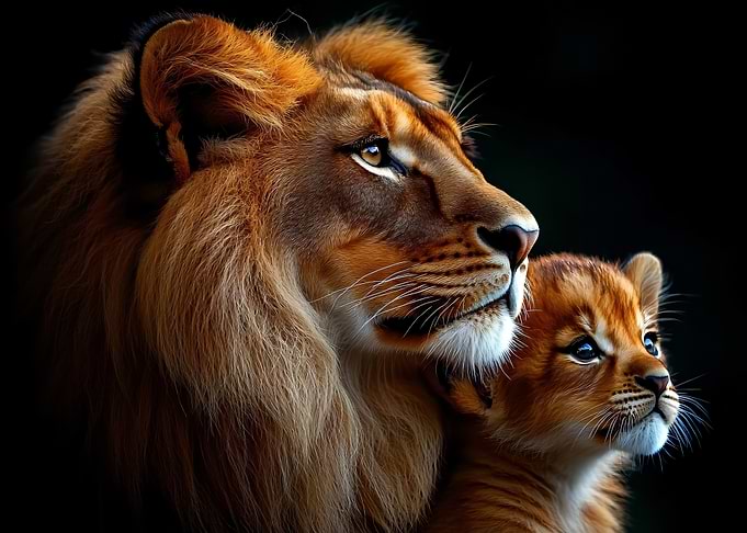 Lion and Cub Portrait