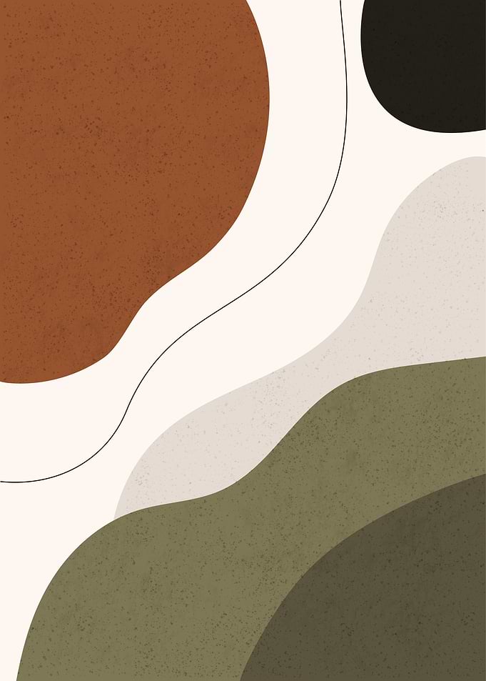 Earthy Fluidity - Minimalist Japandi Organic Shapes