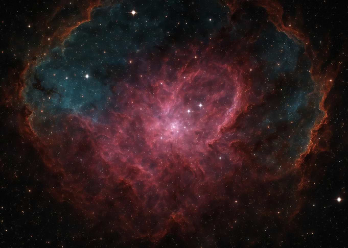 Hubble NGC 604 Nebula Deep Space – Cosmic Galaxy Metal Poster