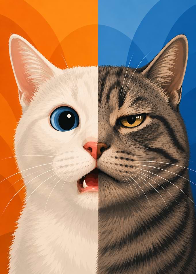 Split Cat Portrait