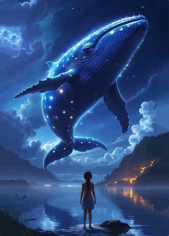 Whale in the Night Sky
