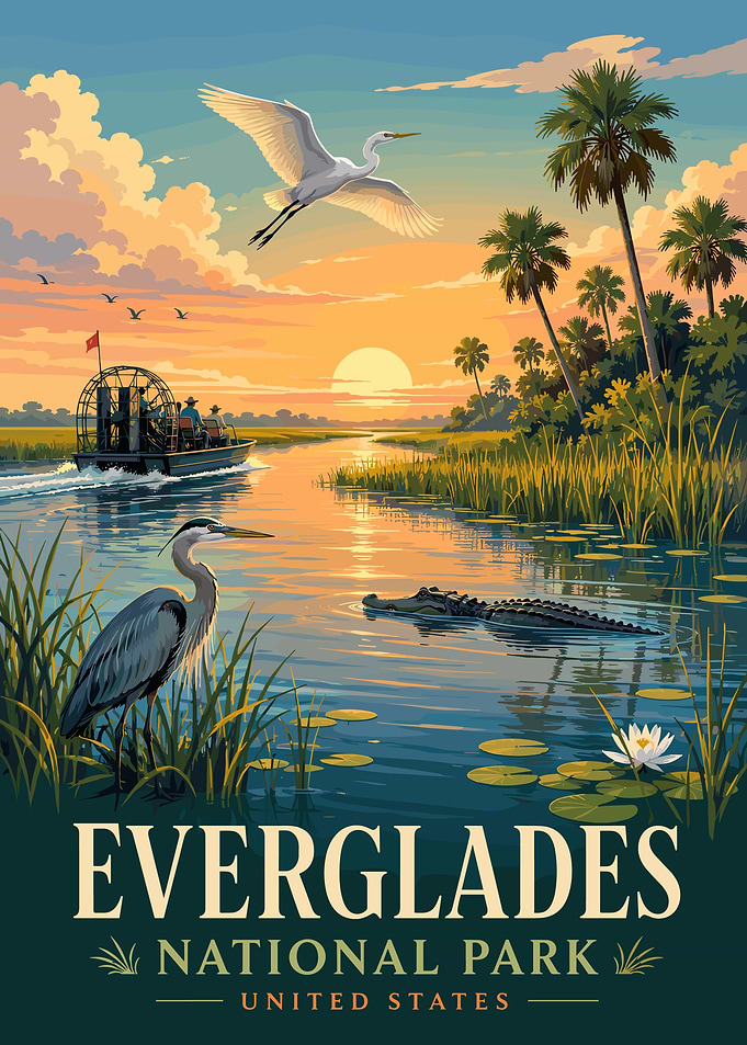 Everglades National Park Vintage Poster