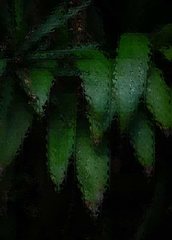 Green leaves with textured overlay