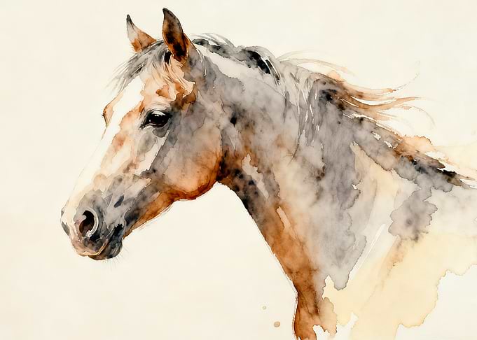 Watercolor Horse Portrait