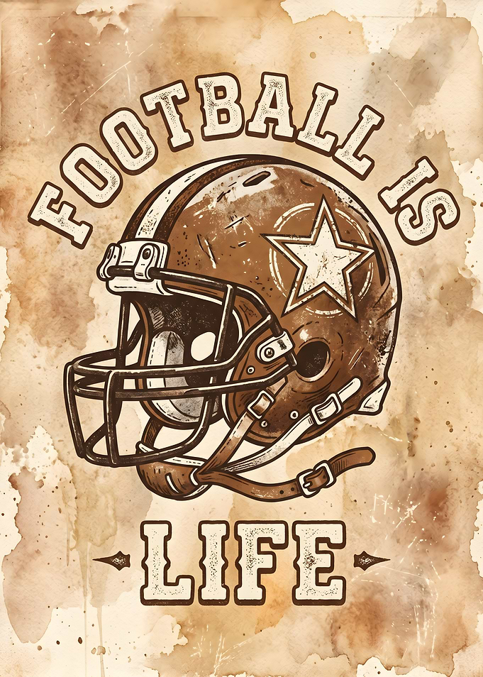 Football is Life Vintage Poster