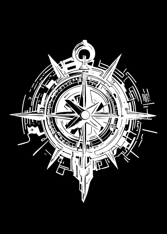 Futuristic Compass Emblem