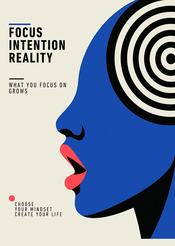 Focus Intention Reality Quote Poster