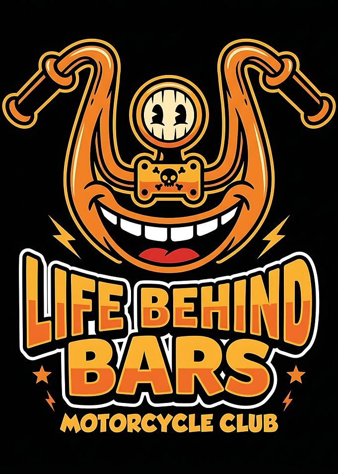 Life Behind Bars Motorcycle Club Funny Biker Poster Garage Wall Art Motorbike Gift Man Cave Decor
