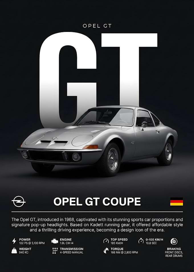 Opel GT Coupe Poster