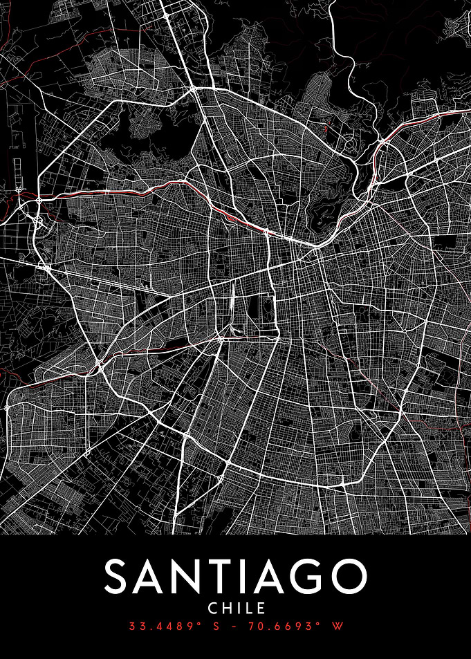 Santiago Dark Map