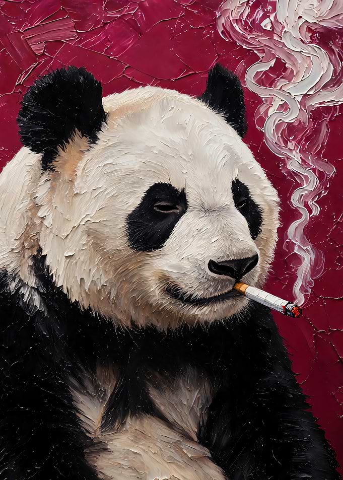 Panda Smoking a Cigarette