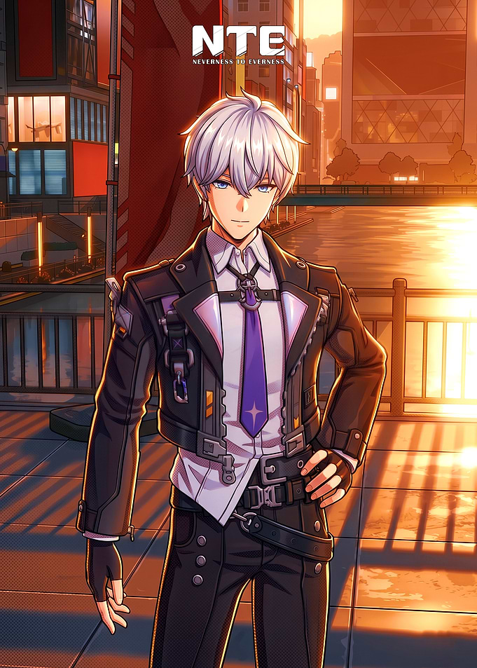 Anime character in urban setting