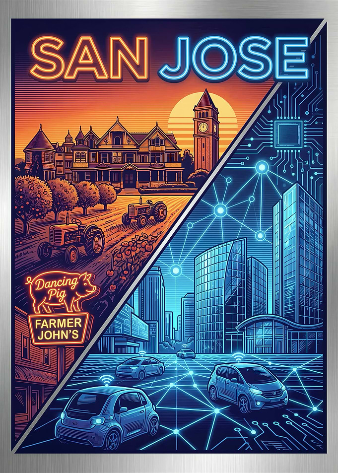 San Jose Retro Futurism Poster