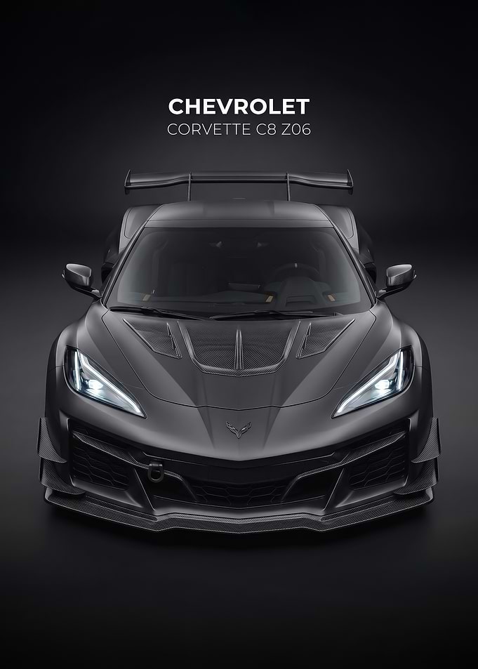 sleek Chevrolet Corvette C8 Z06 Front View