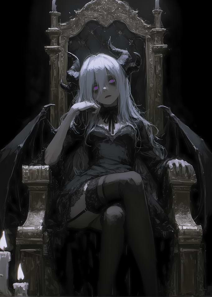 Gothic Demon Queen on Throne