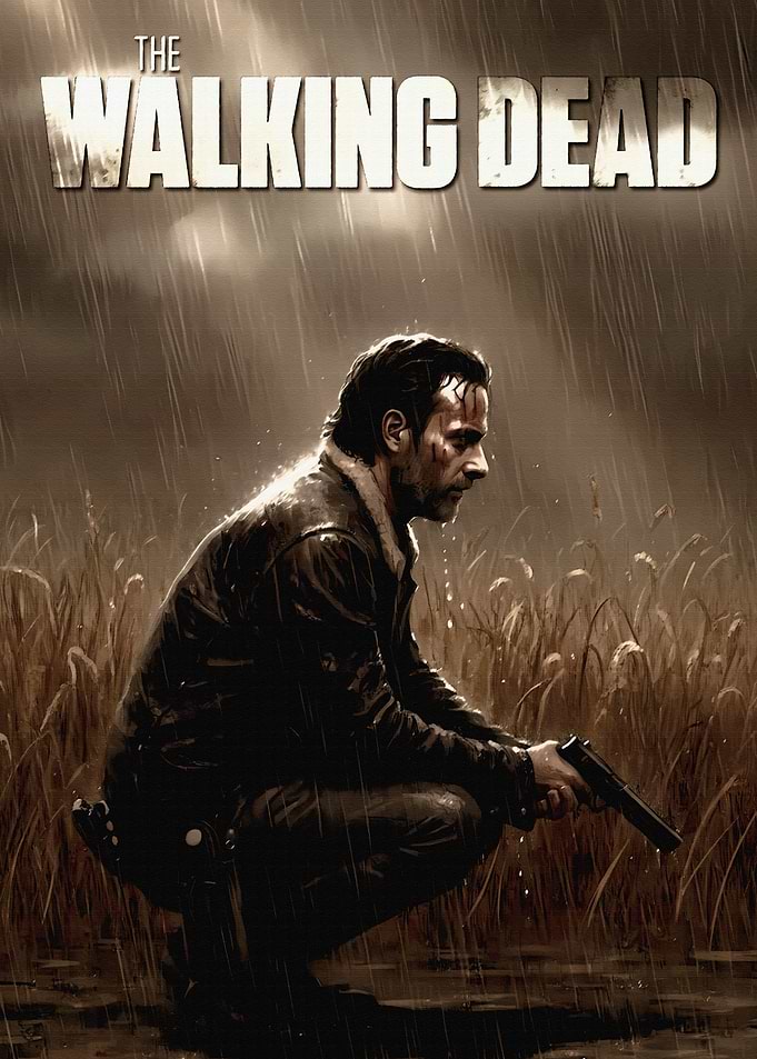 The Walking Dead Rick Grimes in Rain