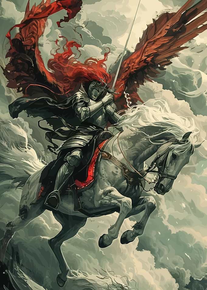 Knight on Horseback with Wings