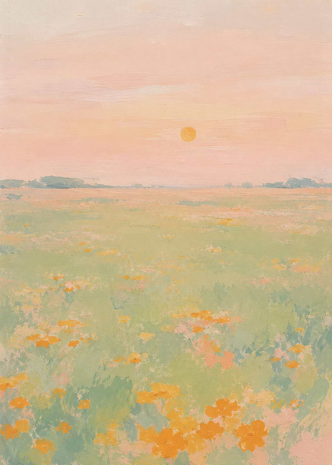 Impressionistic Field at Sunset