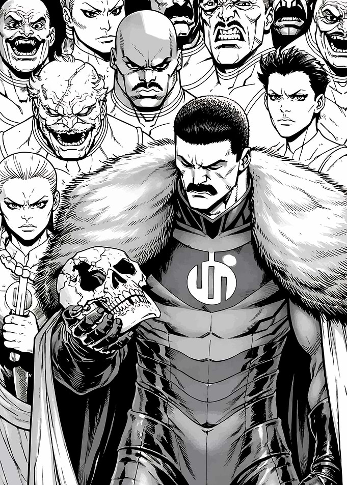 Villainous Leader with Skull and Followers