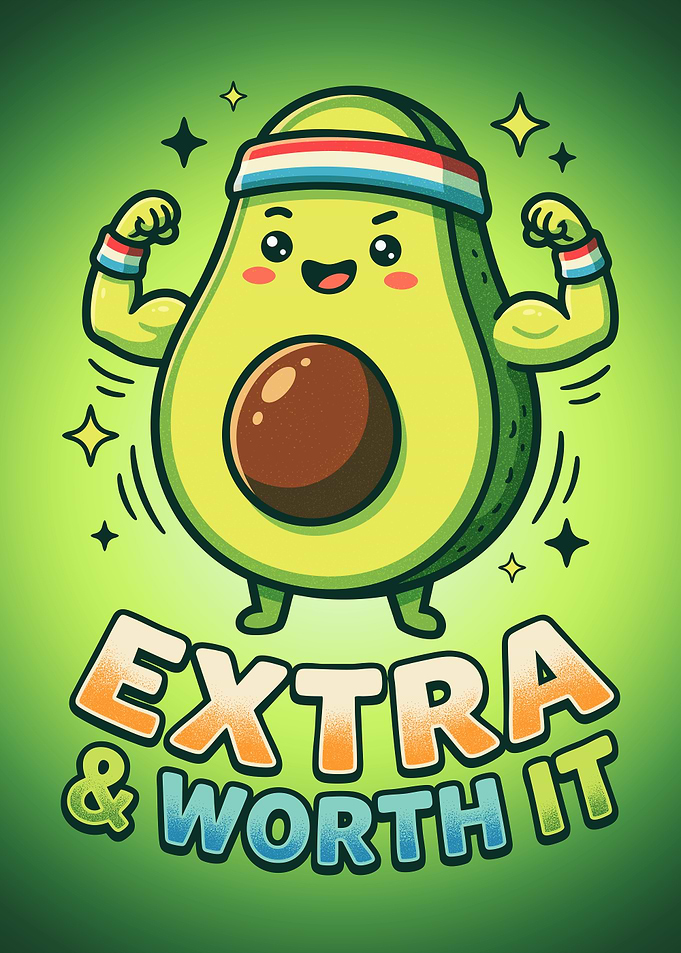 Funny Kawaii Avocado Working Out - Extra & Worth It