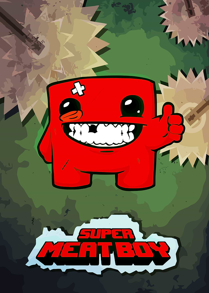 Super Meat Boy Character with Thumbs Up