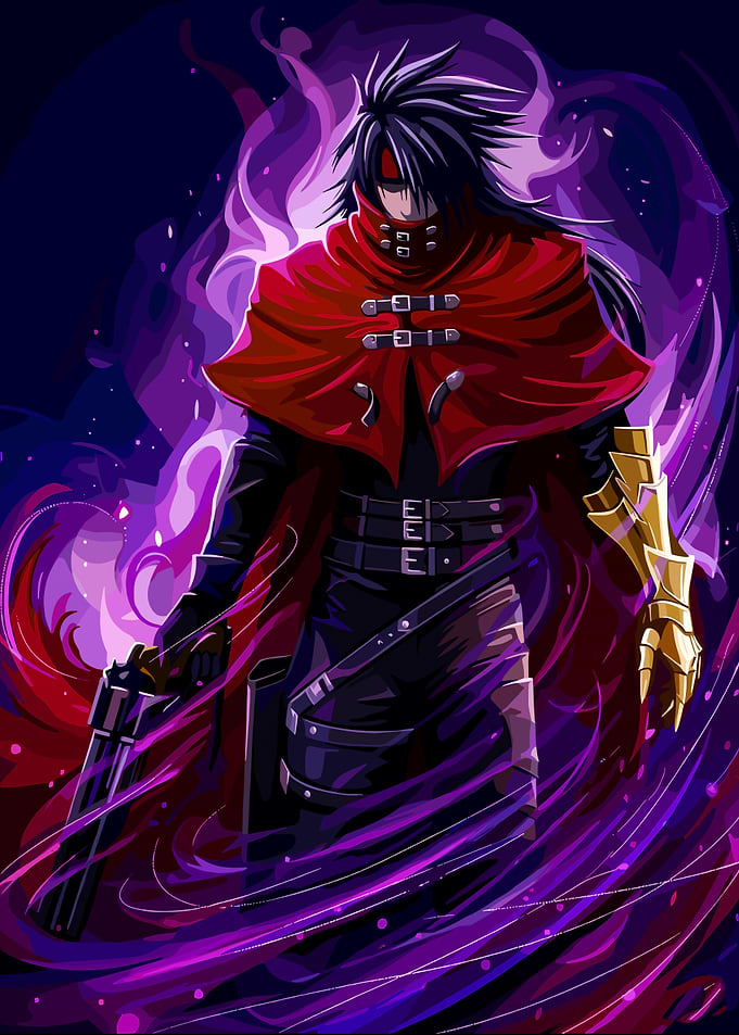 Red cloak and gun