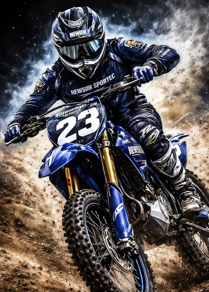 Motocross Rider in Action