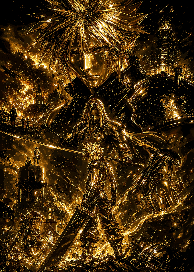 Golden Final Fantasy VII Characters