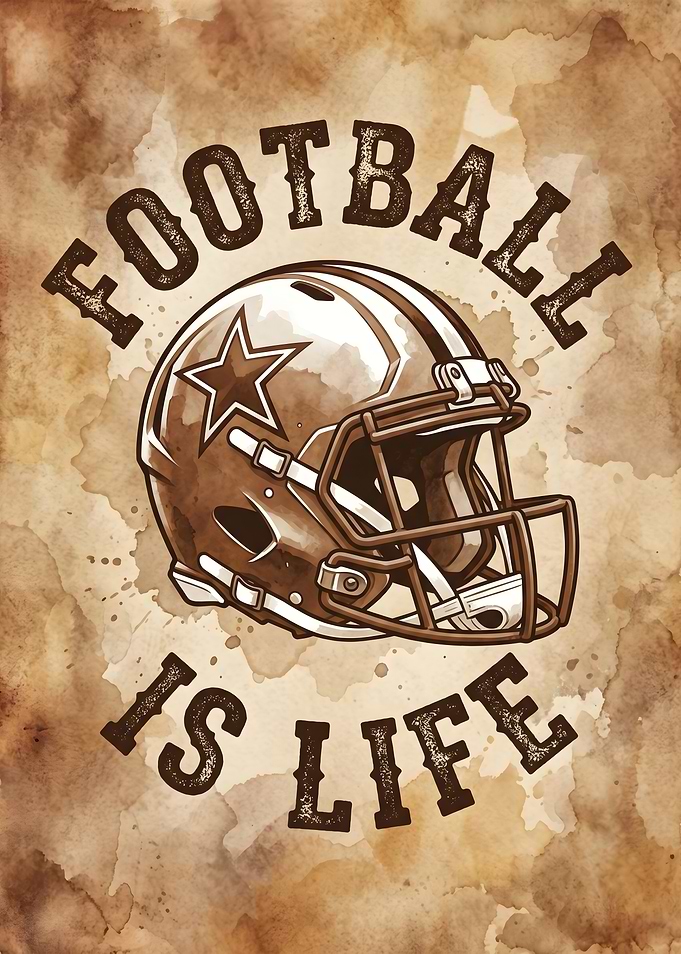 Football is Life Helmet Watercolor