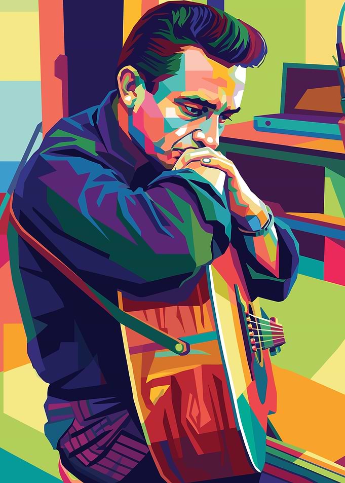 Johnny Cash Pop Art Portrait