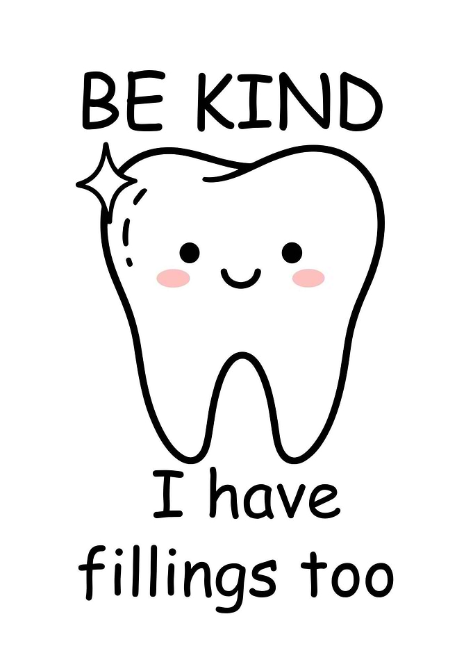 Cute Tooth with Fillings Pun