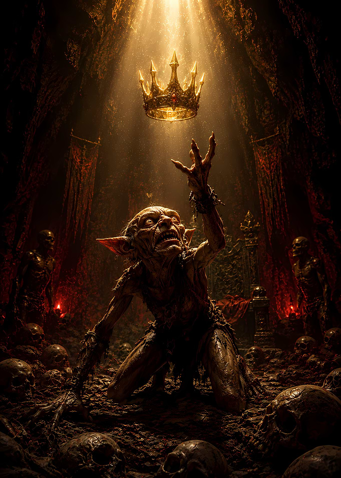 Goblin Reaching for Golden Crown