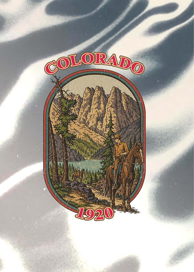 Colorado 1920 Cowboy Landscape