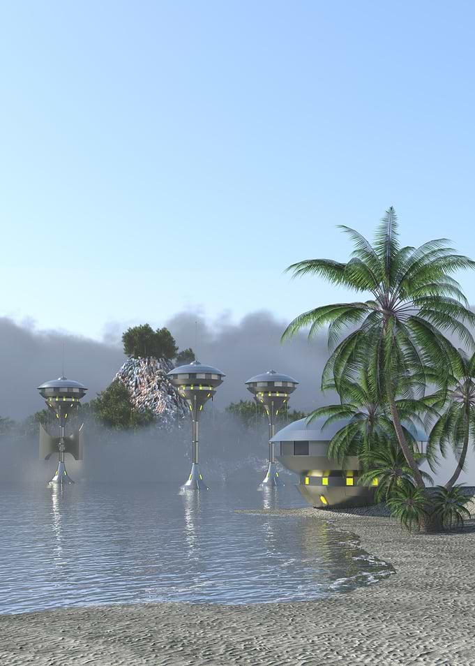 Futuristic Island Dwellings