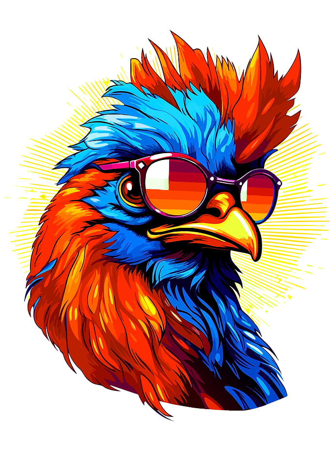 Cool Rooster Wearing Sunglasses